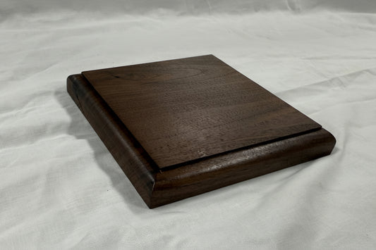 black walnut half round with recess handmade UK