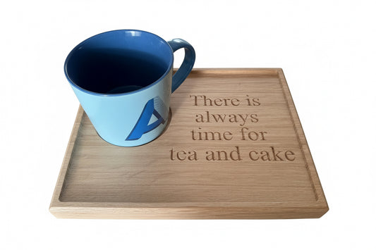Engraved wooden tea tray