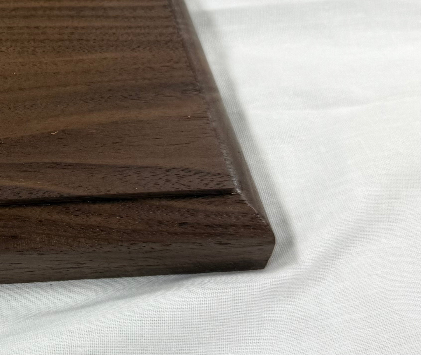 Solid black walnut plinths/bases HALF ROUND RECESS EDGE