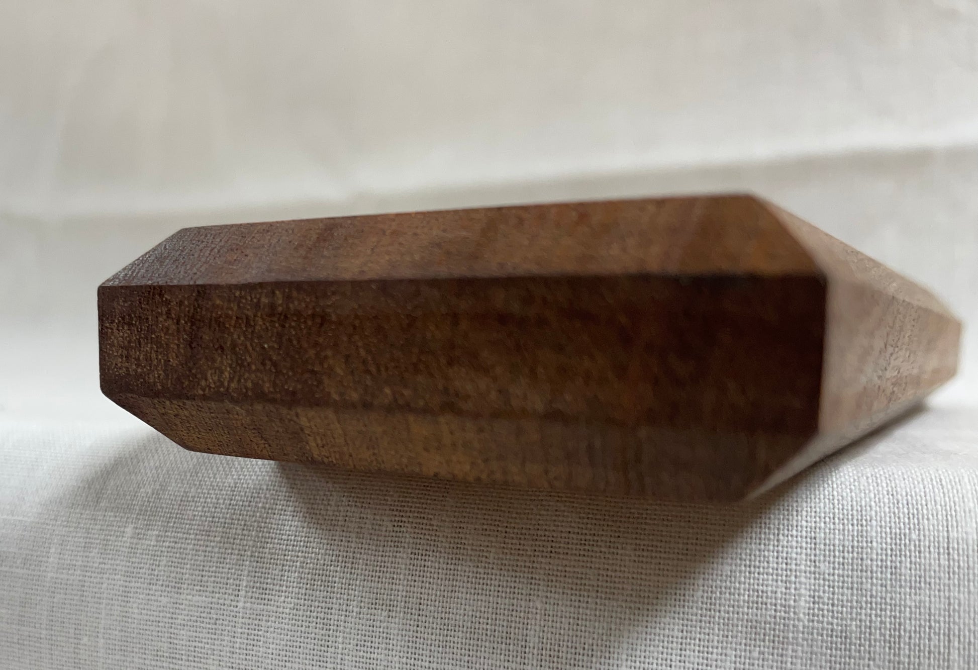 Solid mahogany display plinth with double chamfer edge UK